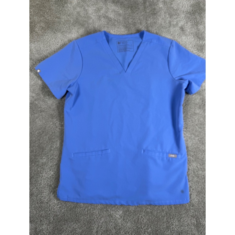 FIGS Casma V-Neck Scrub Top Blue Technical Collection Small 1000213